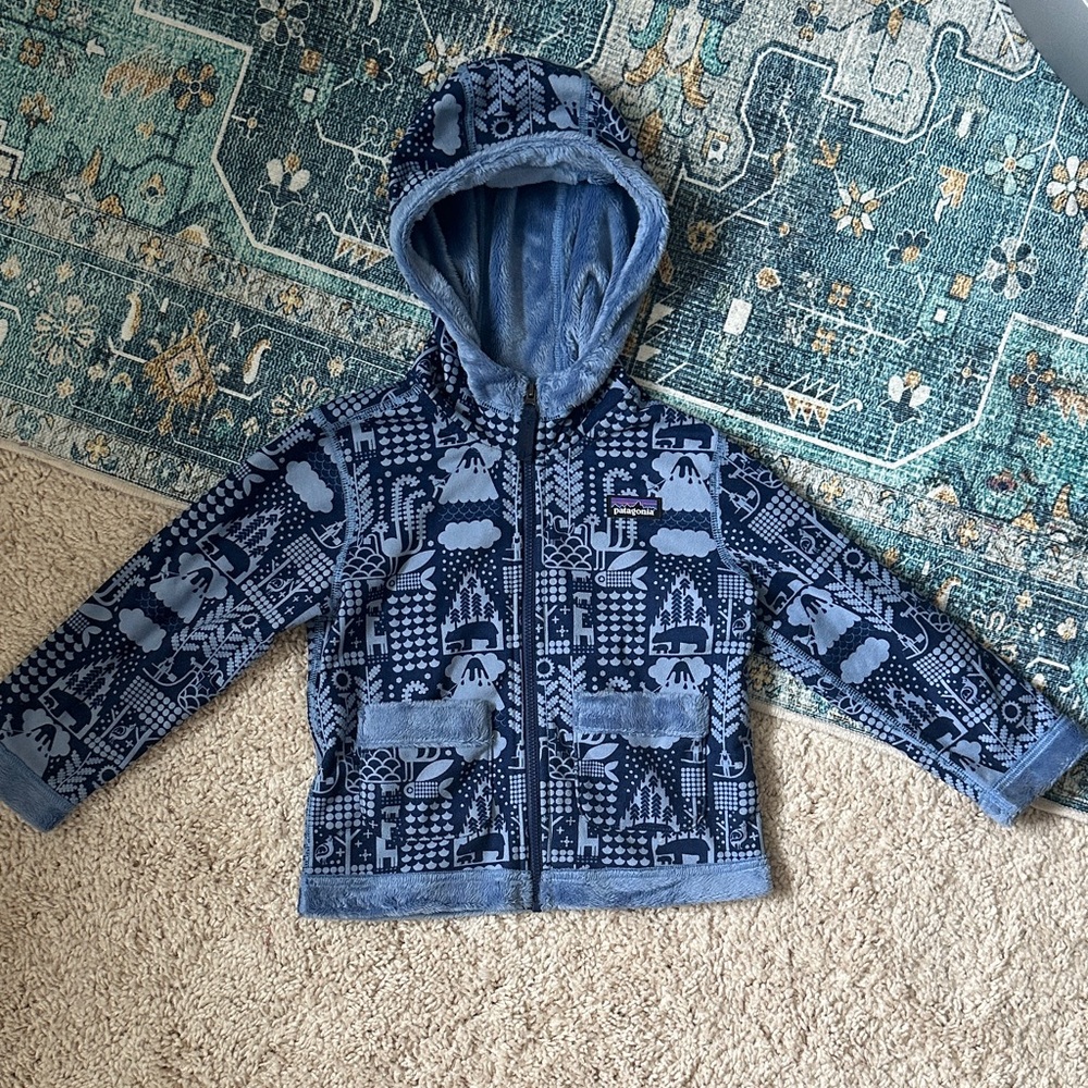 Patagonia Kids Zip Up Hoodie RARE Vintage
